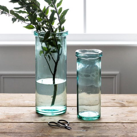 Bình hoa thủy tinh tái chế VSM Jarron Cilindro Simplicity 28cm