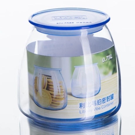 Bình thủy tinh nắp nhựa Libbey Misty blue vibe jar with lid, 750ml