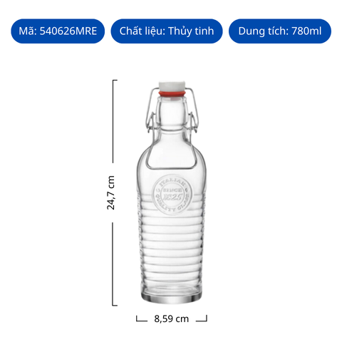 Chai thủy tinh Bormioli Rocco Officina 1825 Bottle 780ml