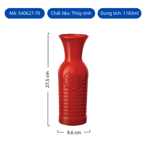 Bình thủy tinh Bormioli Rocco Officina Màu Đỏ 1825 Jug 1183ml