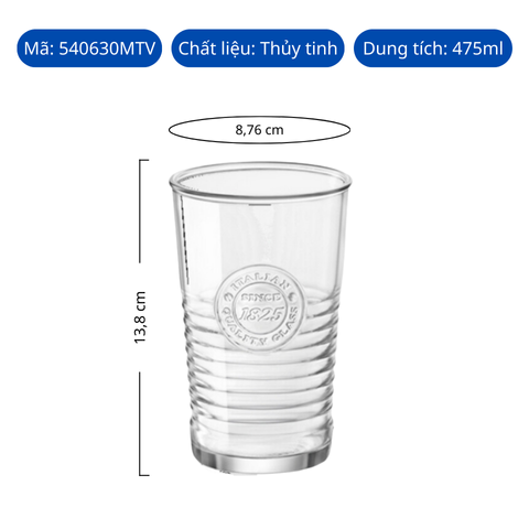 Ly thủy tinh Bormioli Rocco Officina 1825 Cooler 475ml