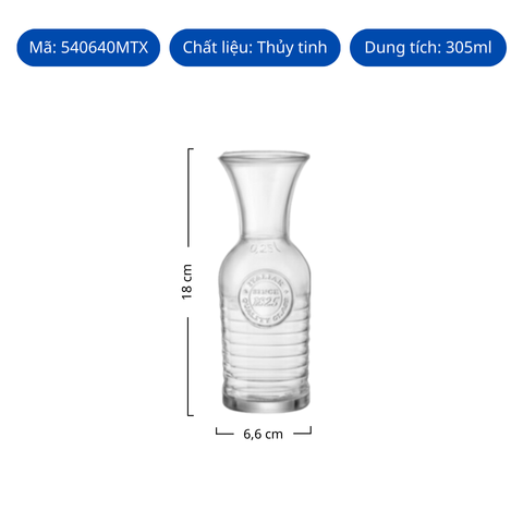 Chai thủy tinh Bormioli Rocco Officina 1825 Jug 305ml