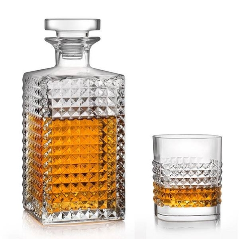Set Bình thủy tinh và ly phale không chì Luigi Bormioli Elixir Whisky Set 5 Pz