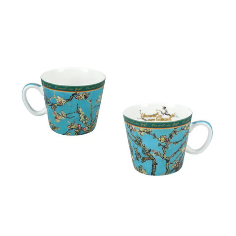 Bộ ly và đĩa sứ Carmani Espresso cup - V. Van Gogh, Blossoming Almond 100ml