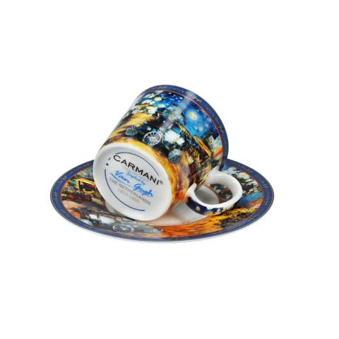 Bộ ly và đĩa sứ Carmani Espresso cup - Inspired by the painting of V. Van Gogh 100ml