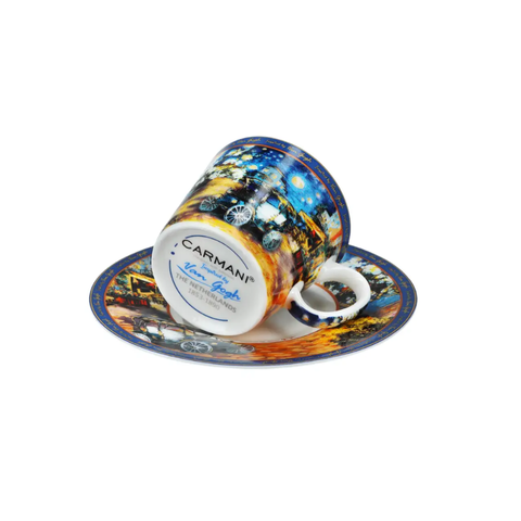 Bộ ly và đĩa sứ Carmani Espresso cup - Inspired by the painting of V. Van Gogh 100ml