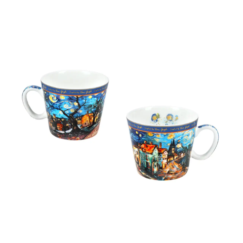Bộ ly và đĩa sứ Carmani Espresso cup - Inspired by the painting of V. Van Gogh 100ml
