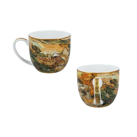 Bộ 2 ly sứ Carmani Set 2 cups with saucers - V. Van Gogh, Barish huts 250ml