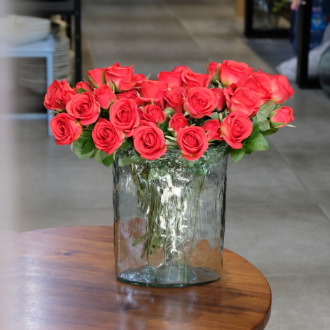 Bình hoa thủy tinh tái chế VSM Florero Pandora Ovalado Authentic 28cm