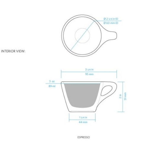 Bộ đĩa và Ly sứ NotNeutral Black LINO Espresso Cup & Scr, 90ml