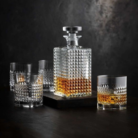 Set Bình thủy tinh và ly phale không chì Luigi Bormioli Elixir Whisky Set 5 Pz