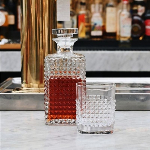Set Bình thủy tinh và ly phale không chì Luigi Bormioli Elixir Whisky Set 5 Pz