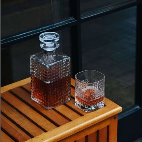 Set Bình thủy tinh và ly phale không chì Luigi Bormioli Elixir Whisky Set 5 Pz
