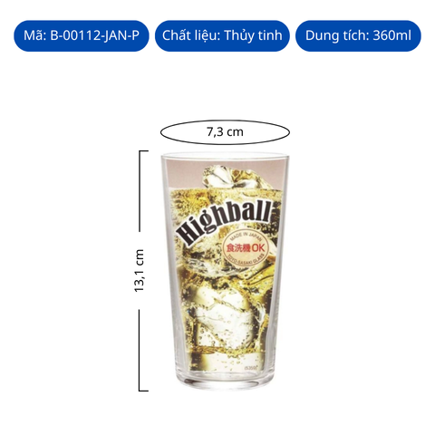 Ly thủy tinh Toyo Sasaki Tumbler 360ml