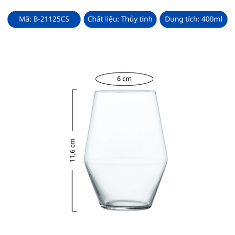 Ly thủy tinh Toyo Sasaki Tumbler Fino 400ml