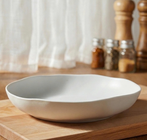 101057 - Đĩa sứ Baralee ORNA Plain Deep Coupe Plate 25.5 cm (10)