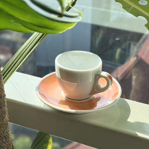 Ly sứ Ancap Espresso vẽ quai Màu cam, 60ml