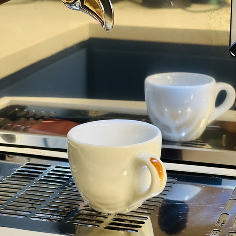 Ly sứ Ancap Espresso vẽ quai Màu caramel, 60ml
