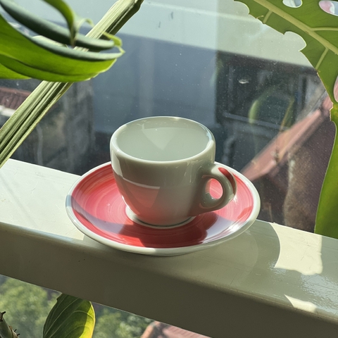 Ly sứ Ancap Espresso vẽ quai Màu đỏ, 60ml
