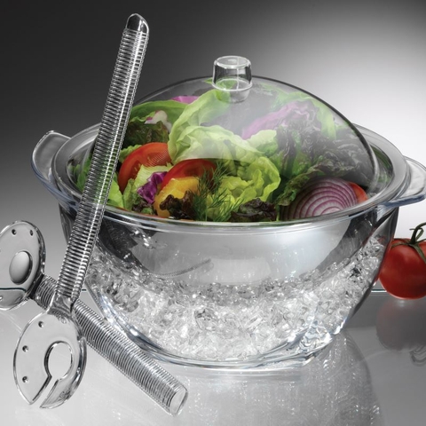 Thố nhựa ICED Salad w/Dome Lid Stainless Steel & Acrylic Prodyne,