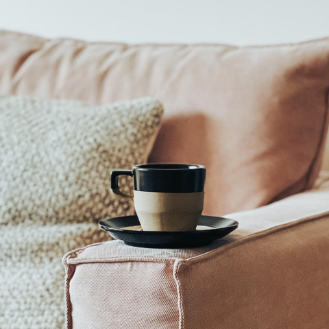 Bộ đĩa và ly gốm notNeutral Black Pico capp/latte 180ml