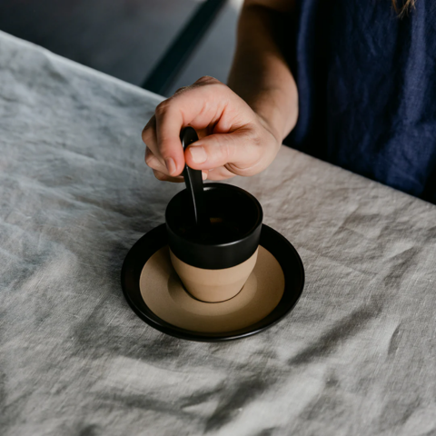 Bộ đĩa và ly gốm notNeutral Black Pico espresso 90ml