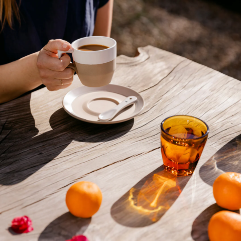 Bộ đĩa và ly gốm notNeutral White Pico capp/latte 180ml