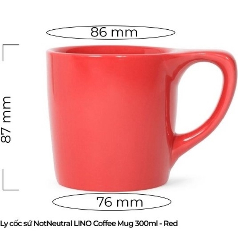 Ly sứ NotNeutral Red LINO 10oz Coffee Mug, 300ml