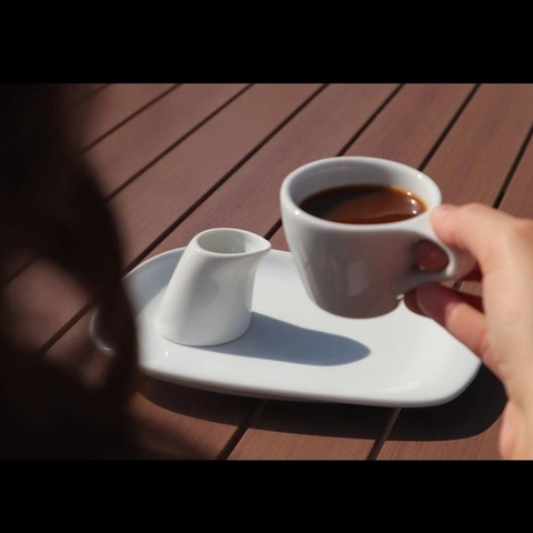 Bộ đĩa và Ly sứ NotNeutral White LINO Espresso Cup & Saucer, 90ml
