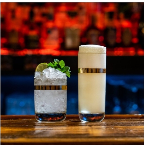 Ly thủy tinh Libbey Envy Beverage 1cm Gold band 350ml