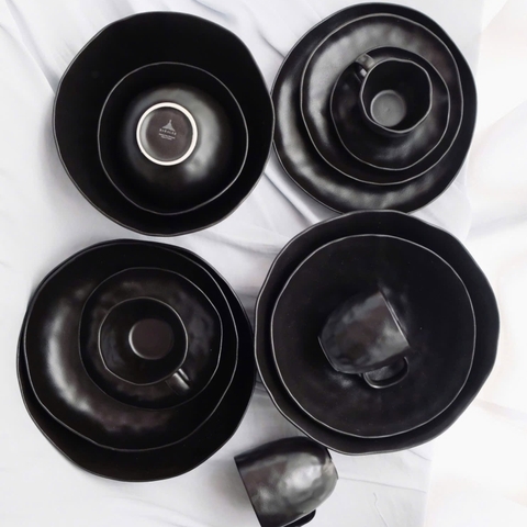 101533-L030 - Bát/ chén Baralee ORNA Black Low Bowl 21 cm (8 1/4
