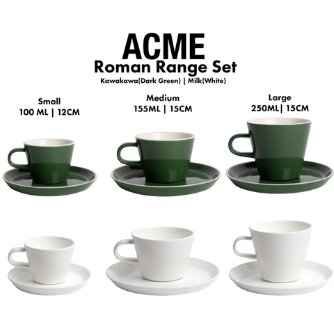 Ly sứ ACME Large Roman Cup Kawakawa (Dark Green) 250ml