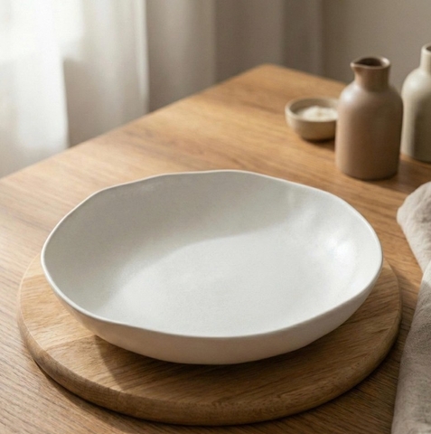 101034 - Đĩa sứ Baralee ORNA Plain Deep Coupe Plate 21 cm (8 1/4