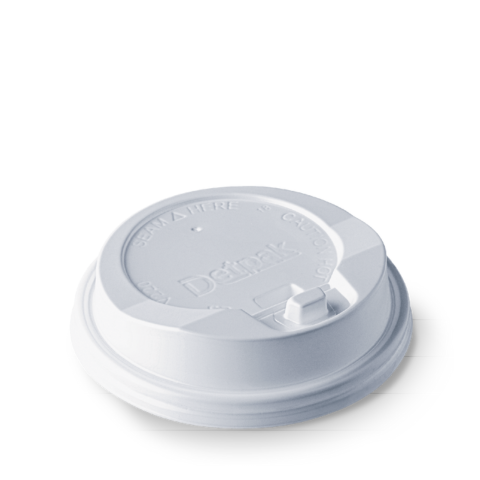 Set 100 Nắp Ly đồ uống nóng 12/16oz màu trắng - LID 12/16OZ CLICK BACK  WHITE