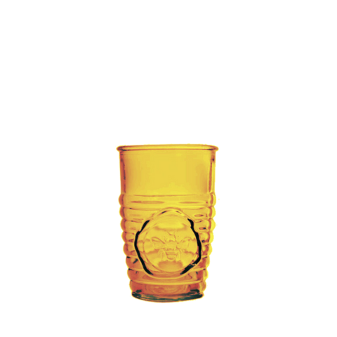 Ly thủy tinh tái chế VSM Vaso Abeja Màu vàng cam 330ml
