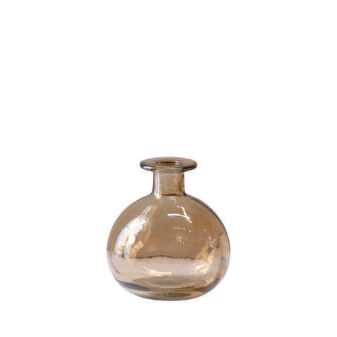 Bình hoa thủy tinh tái chế VSM Florero Botella Red Màu nâu nhạt 12cm