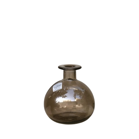 Bình hoa thủy tinh tái chế VSM Florero Botella Red Màu nâu 12cm