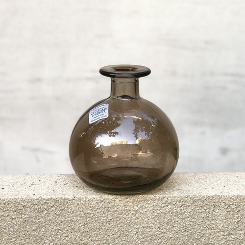 Bình hoa thủy tinh tái chế VSM Florero Botella Red Màu nâu 12cm