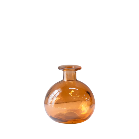 Bình hoa thủy tinh tái chế VSM Florero Botella Red Màu cam cháy 12cm