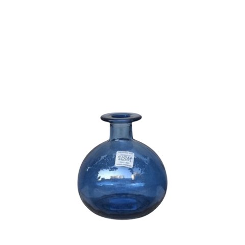 Bình hoa thủy tinh tái chế VSM Florero Botella Red Màu xanh dương 12cm