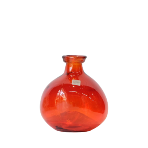 Bình hoa thủy tinh tái chế VSM Jarron Simplicity Màu cam 18cm