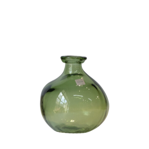 Bình hoa thủy tinh tái chế VSM Jarron Simplicity Màu xanh lá cây 18cm