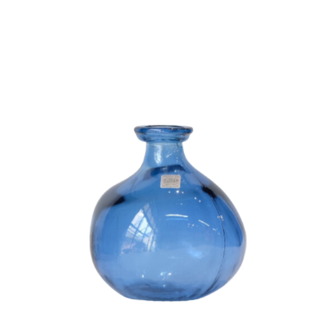 Bình hoa thủy tinh tái chế VSM Jarron Simplicity Màu xanh dương 18cm