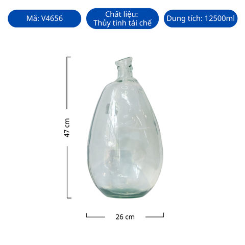 Bình hoa thủy tinh tái chế VSM Jarron Simplicity 47cm