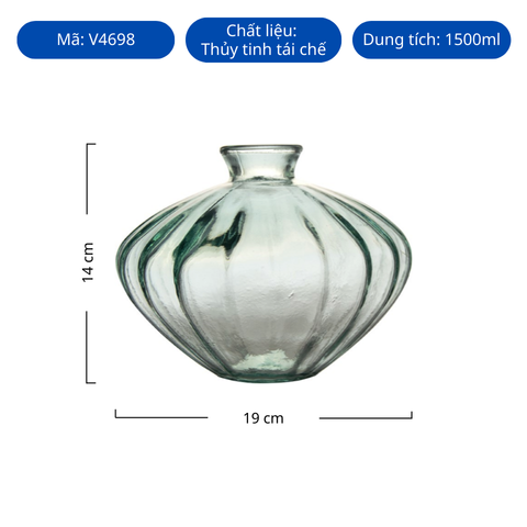 Bình hoa thủy tinh tái chế VSM Jarron Etnico Peq 14cm