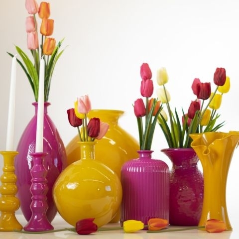 Bình hoa thủy tinh tái chế VSM Florero Paradise Màu hồng sẫm 24.5cm