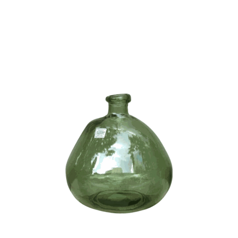 Bình hoa thủy tinh tái chế VSM Jarron Simplicity Màu xanh lá cây 23cm