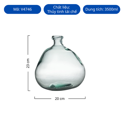 Bình hoa thủy tinh tái chế VSM Jarron Simplicity 23cm