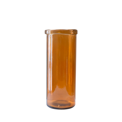 Bình hoa thủy tinh tái chế VSM Jarron Cilindro Simplicity Màu cam cháy 36cm