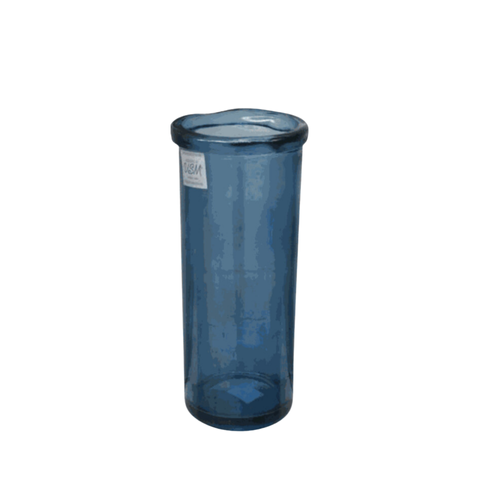 Bình hoa thủy tinh tái chế VSM Jarron Cilindro Simplicity Màu xanh dương 36cm